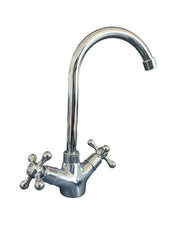 Rubinetto per bagno o cucina canna ad ombrello, stile vintage, in ottone pesante