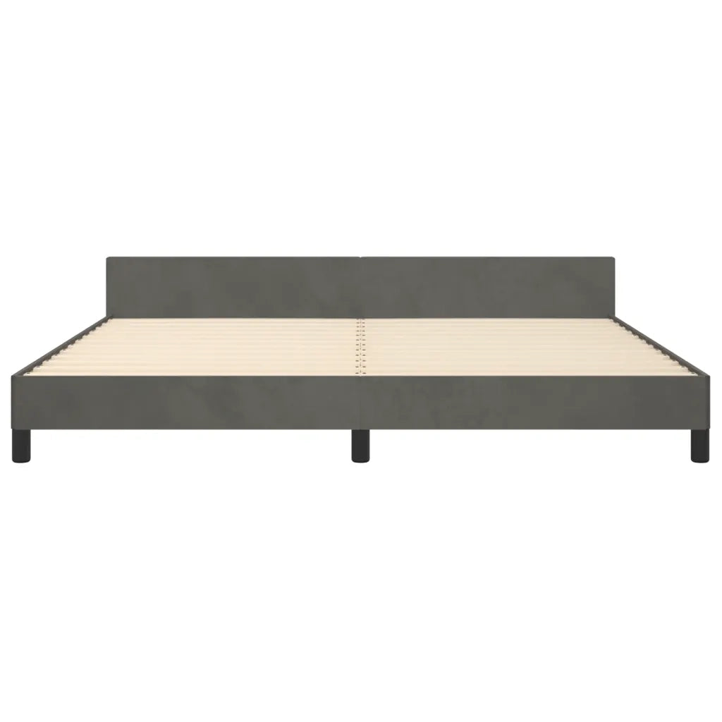 Giroletto senza Materasso Grigio Scuro 200x200 cm Velluto
