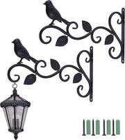Due pezzi - Hanger retro per giardino - Maniglie per giardino - Hanger per giardino decorativo - Hanger per piante in acciaio - Appoggio per piante per esterni - Per appendere lanterne, vasi di fiori, campanelli, lampioni - 30*19 cm - Nero