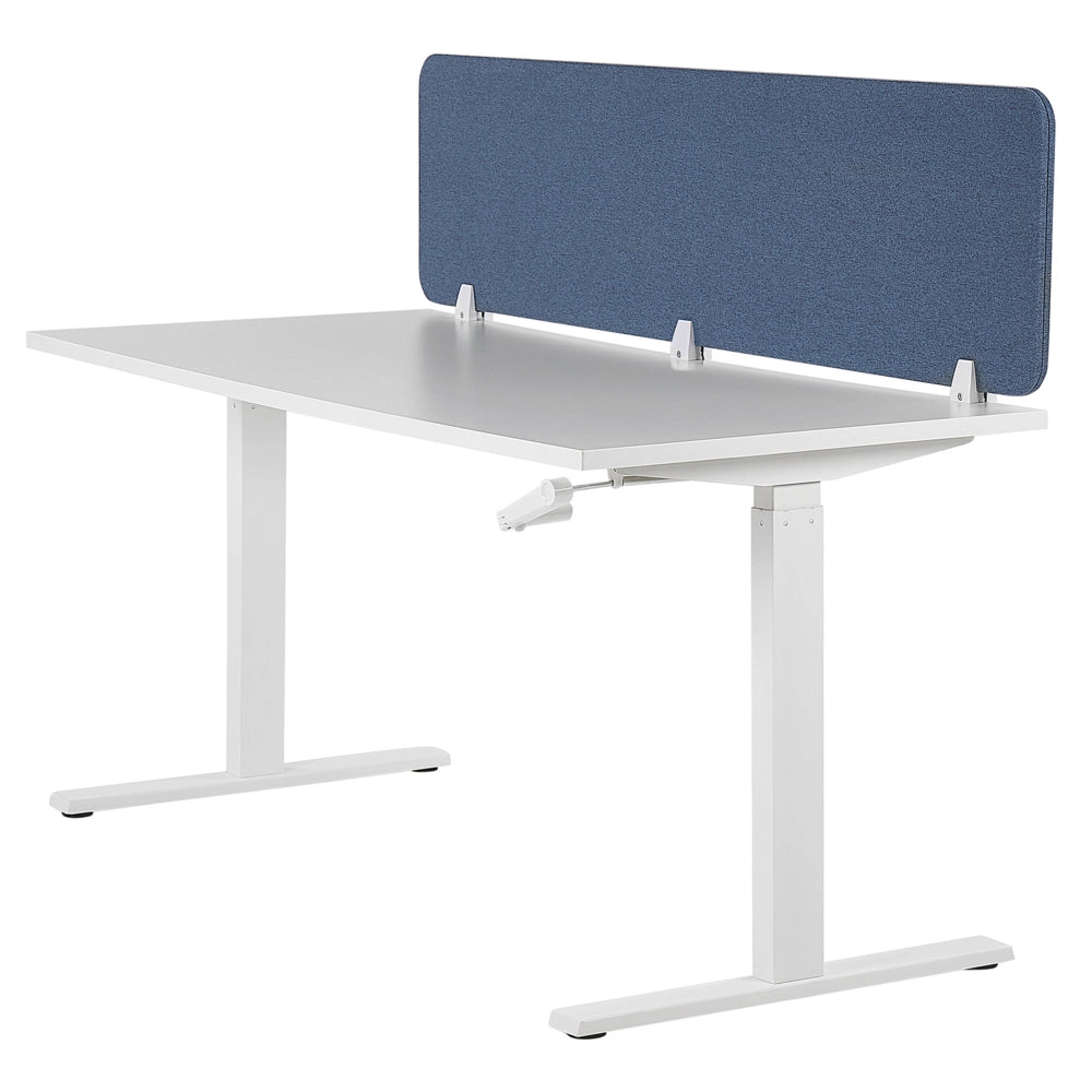 Pannello Divisorio Blu Fonoassorbente 180 x 40 cm in Plastica PET per Scrivania