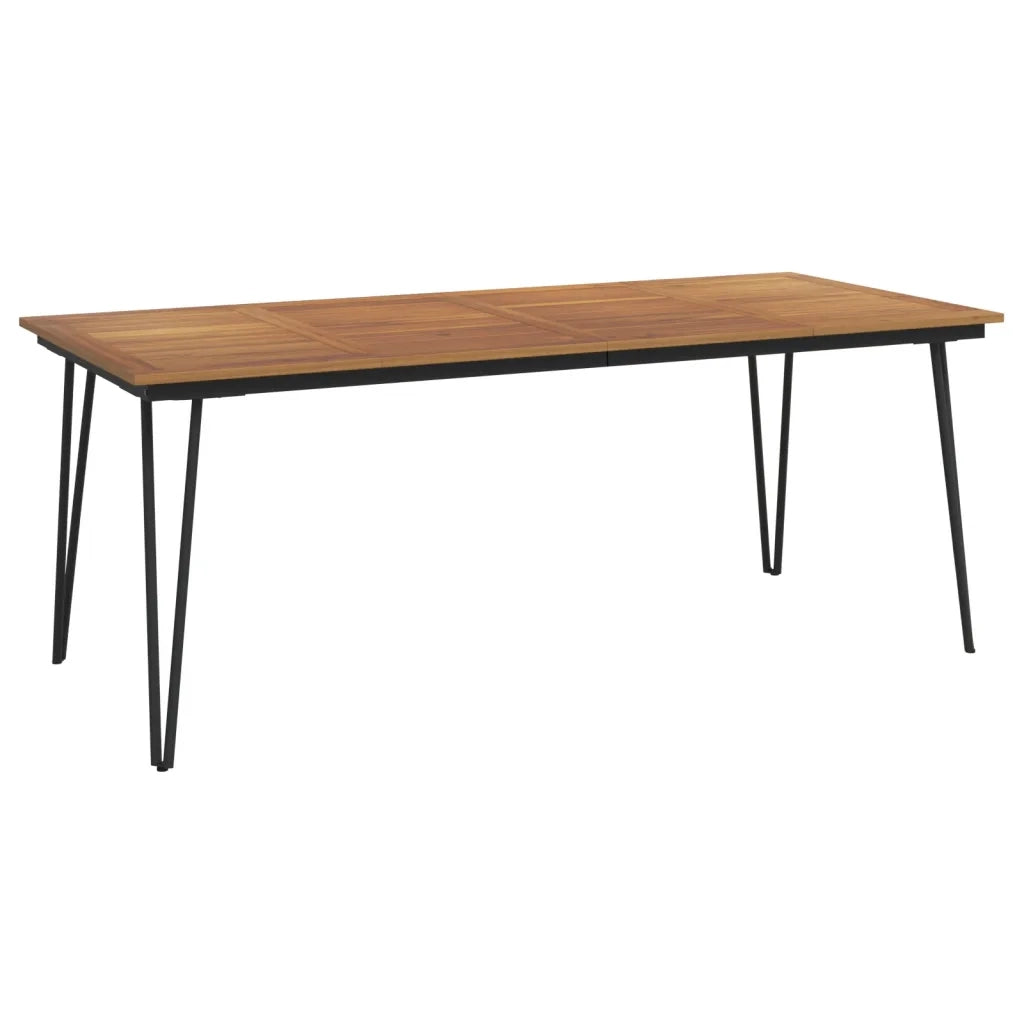 Set Pranzo da Giardino 7 pz Legno Massello di Acacia e Metallo 3155420