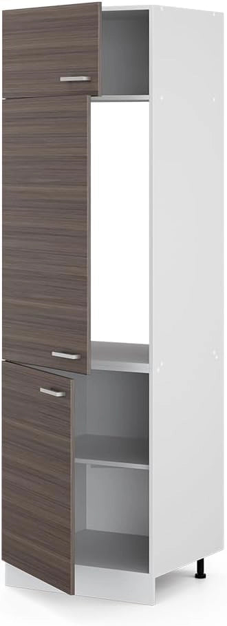 Dispensa universale R-Line, Grigio, 60 cm con porte, per la conservazione di utensili domestici e scorte