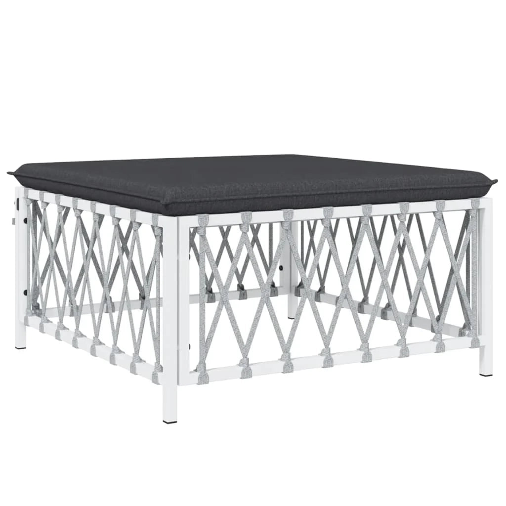 Mobili da giardino mobili da esterno set di mobili con cuscini 5 pezzi acciaio bianco 02_0018301