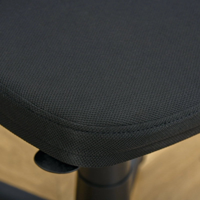 Sedia da ufficio ergonomica girevole con altezza regolabile senza braccioli e rotelle per scrivania in tessuto nero