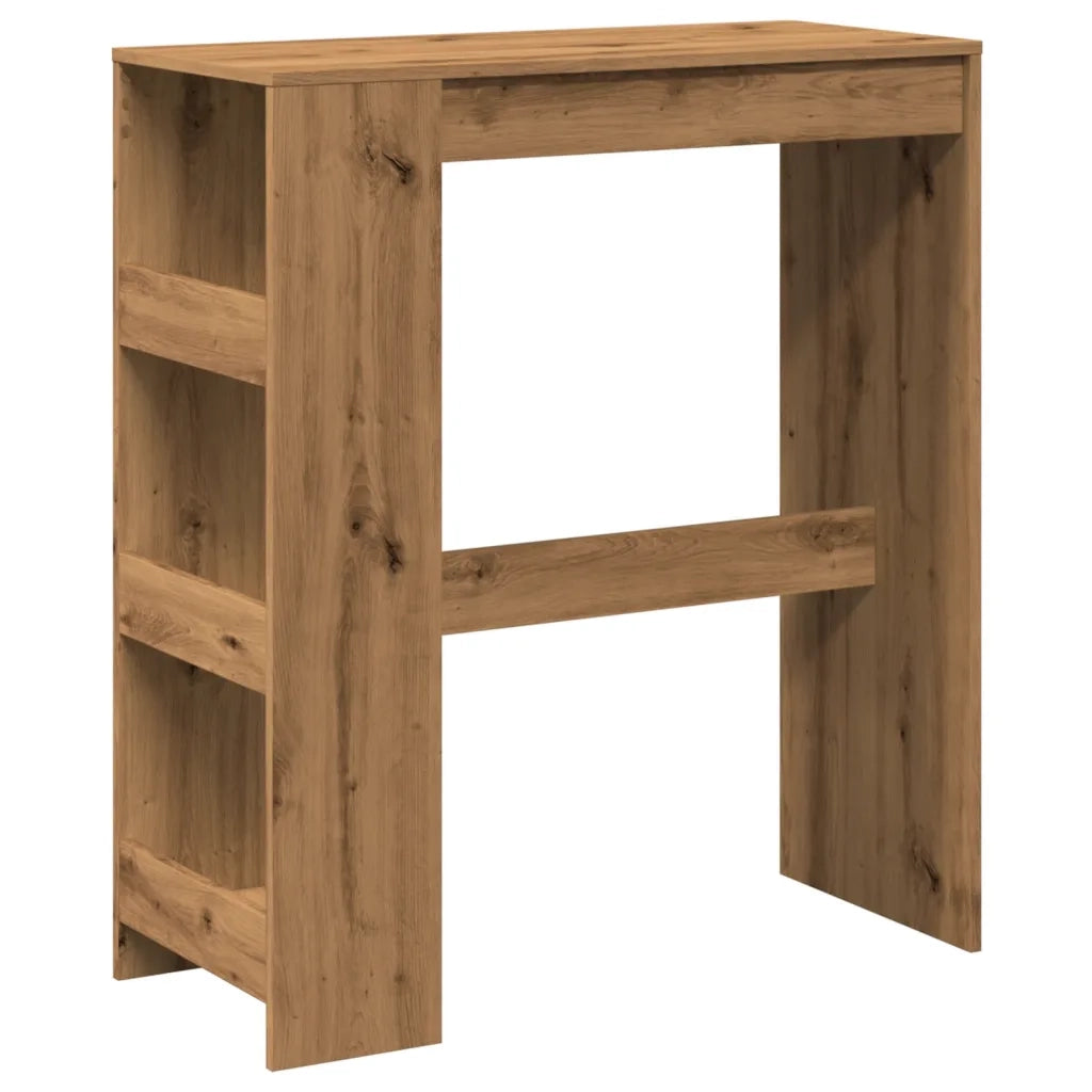 Tavolo Bar con Rastrelliera Rovere 90x40x103,5 cm Multistrato 854381