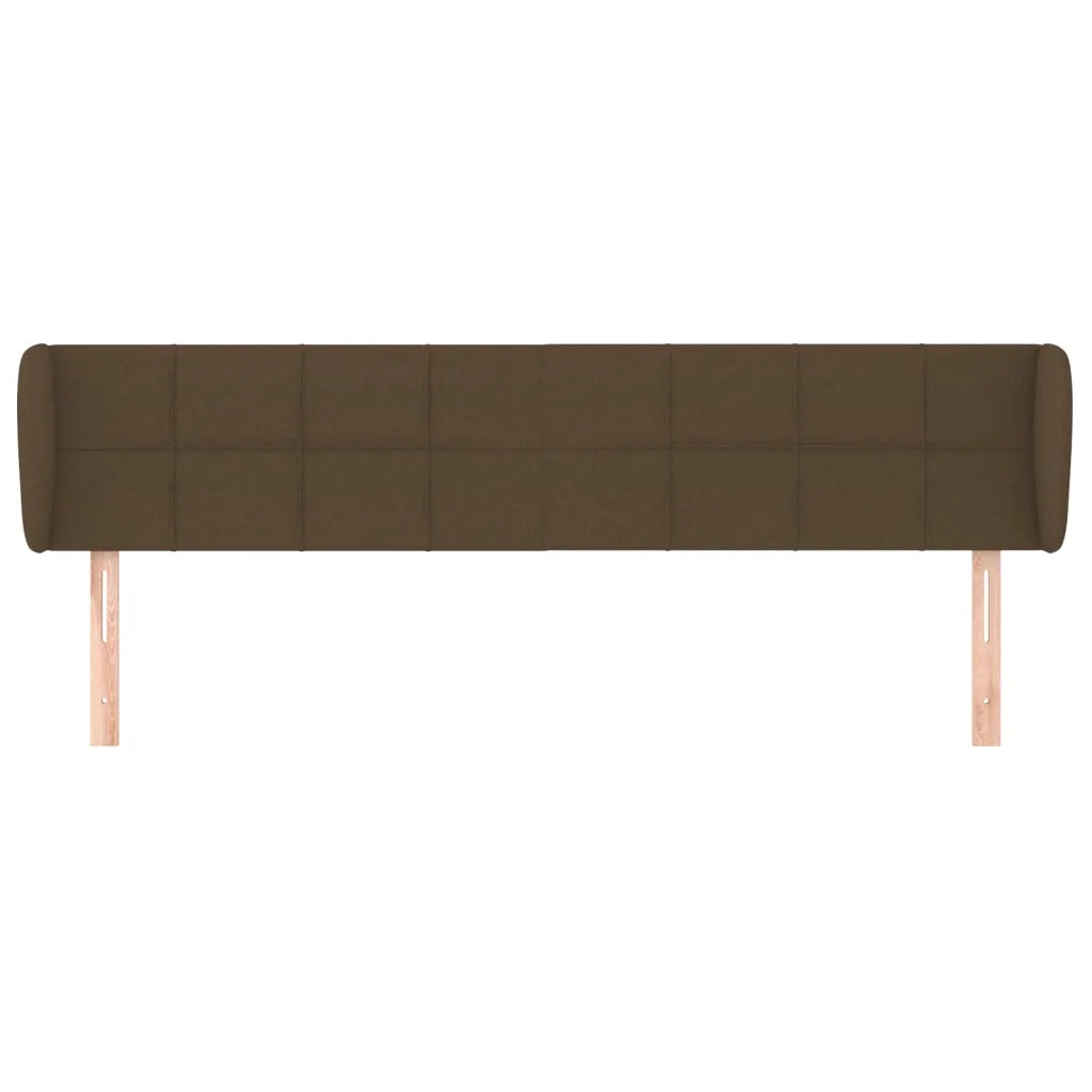 Testiera ad Orecchio-Testata con Orecchie Marrone Scuro 163x23x78/88 cm in Tessuto 645925
