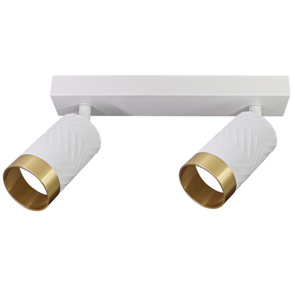 Lampada parete-soffitto 2 luci bianco/oro GU10 Arras Polux
