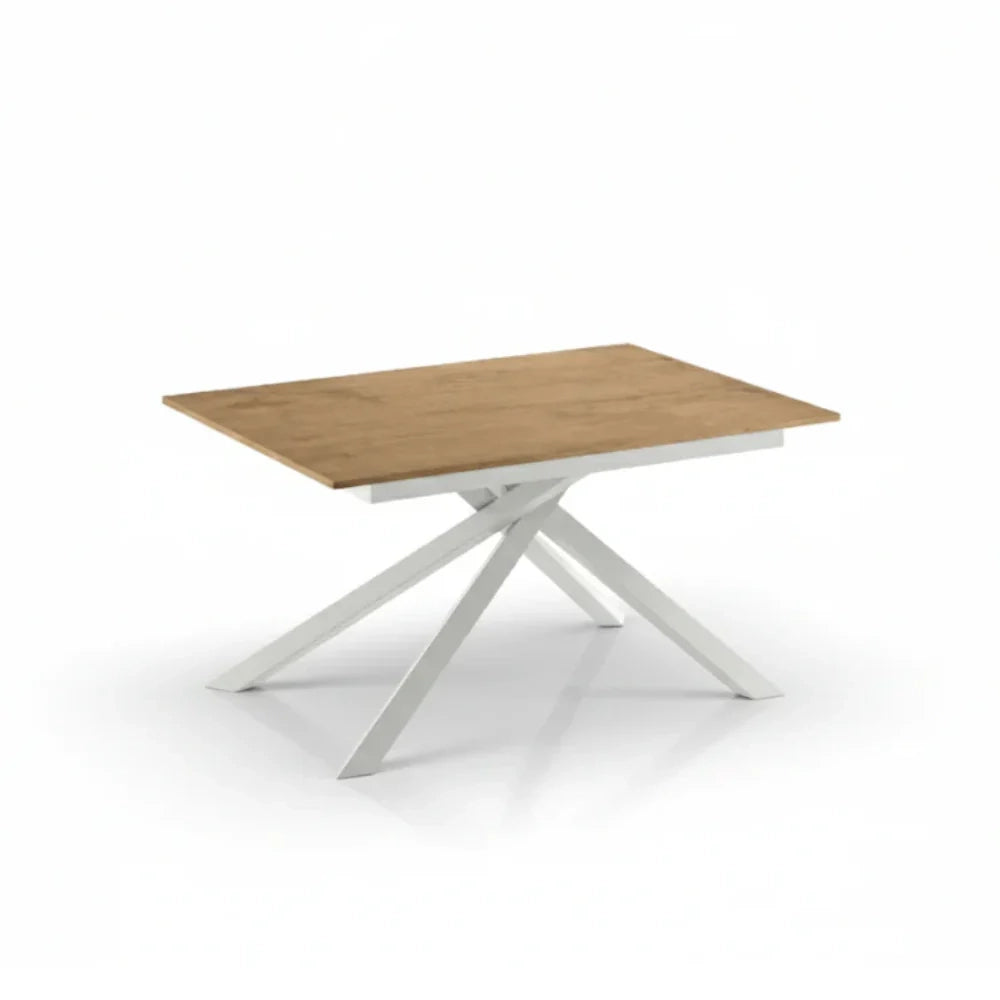 Tavolo da pranzo allungabile effetto rovere naturale naturale Pluto 140-190x90 cm fino a 8 posti Made in Italy | Duzzle