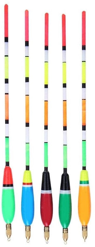Kit di Visdobbers 5 pezzi - Leggero in Balsa - Alta Visibilità - Bobber da Pesca - Indicatore di Mordita - Attrezzatura da Pesca Professionale