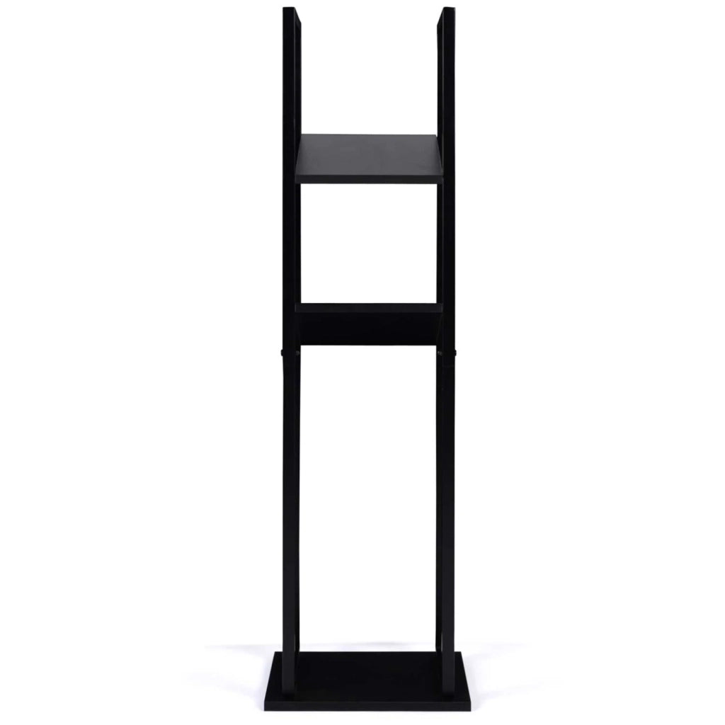 IDMarket - Portaceppi verticale in acciaio nero con 2 ripiani H.112 CM per caminetti