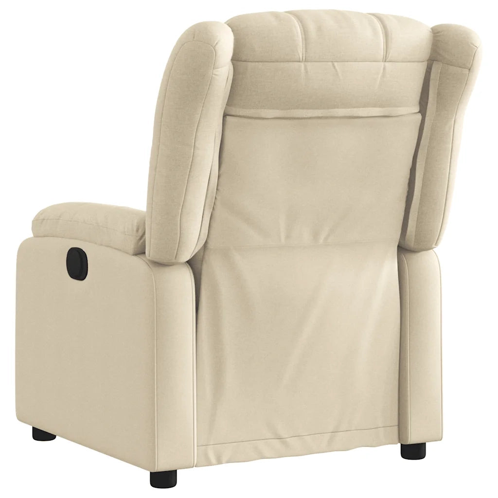 Poltrona | Sedia Relax Elettrica Reclinabile Crema in Tessuto