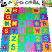 Trade Shop - Tappeto Puzzle Per Bambini Set 9 X 9 Cm Gioco Tappetino Lettere Numeri Gomma Eva -