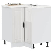 Mobile Base ad Angolo Cucina Lucca Bianco Lucido in Truciolato 853749