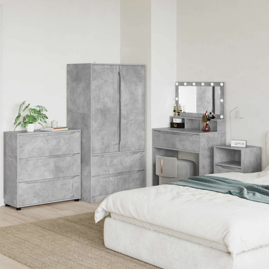 Armadio Grigio cemento 80 x 31 x 81 cm Legno multistrato 888850