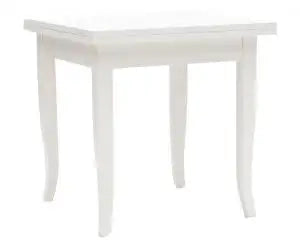 Tavolo in legno allungabile a libro Shabby chic laccato bianco