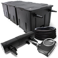 Set per laghetti da 90000l Filtro Chiarificatore UVC 36W Pompa 80W e tubo da 25m
