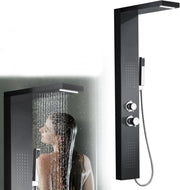 Colonna Doccia Pannello Doccia Multifunzione 4 in 1 in Acciaio Inox 304 con Doccia a Pioggia Doccetta Doccia Idromassaggio Doccia a Cascata, Nero