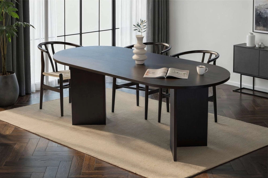 Tavolo da pranzo in legno "Sabella" 200 x 90 x 75 cm - Legno nero