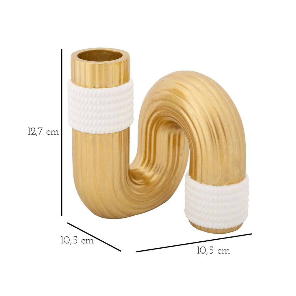 Nello, Vaso Colore Struttura Bianco, oro