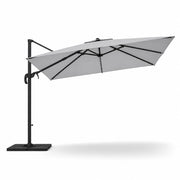 Ombrellone 3x3 M Da Giardino Per Esterni Con Braccio Retrattile Piscina Gazebo Terrazze Bar Hotel Struttura In Acciaio Inossidabile Rotazione Braccio 360° Telo 180 G M2 Impermeabile Resistente Ai Raggi UV Grigio Chiaro