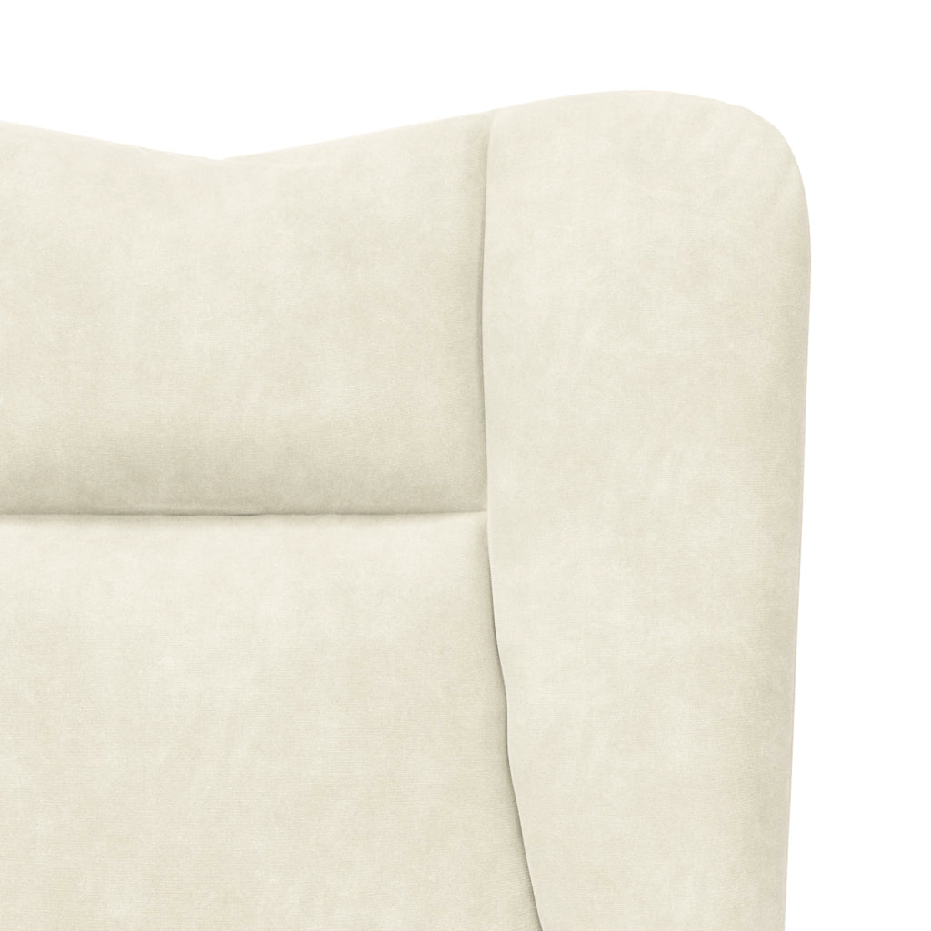 Poltrona Relaxante in Velluto Crema
