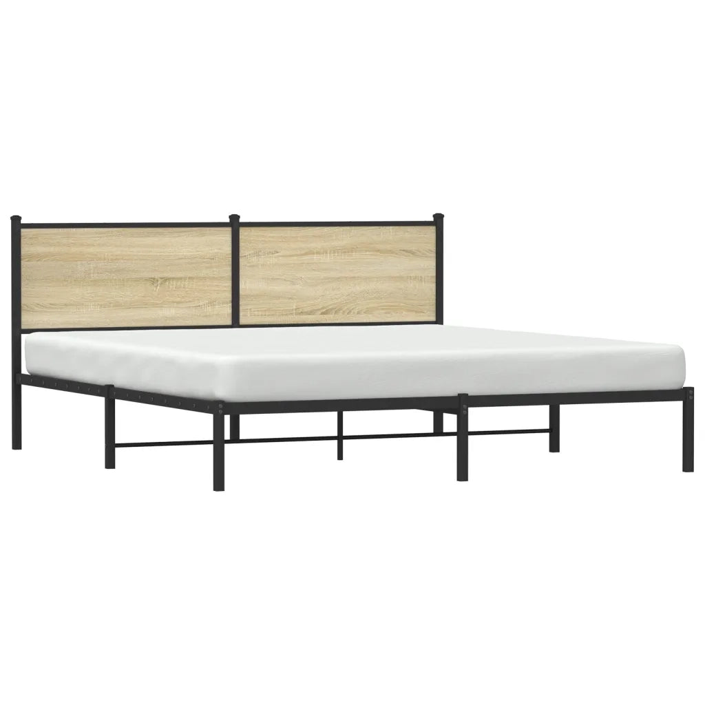 Giroletto senza Materaso in Metallo Rovere Sonoma 160x200 cm 4007719