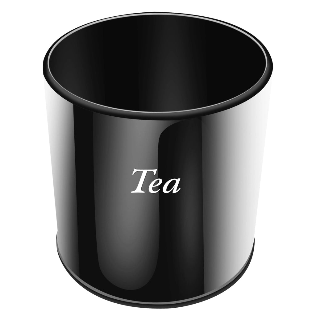 Insieme 3 Scatole in acciaio inox con coperchio in bambù per caffè, zucchero e tè Nero / Marrone Cheffinger