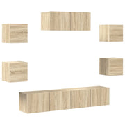 Set di Mobili Porta TV 7 pz | Armadietto TV | Mobile Porta TV Rovere Sonoma in Legno Multistrato