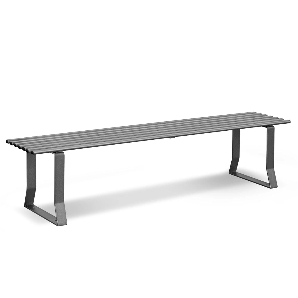 Andrys Panchina Giardino senza Schienale 190x50x42 - Tubo Ovale Grigio