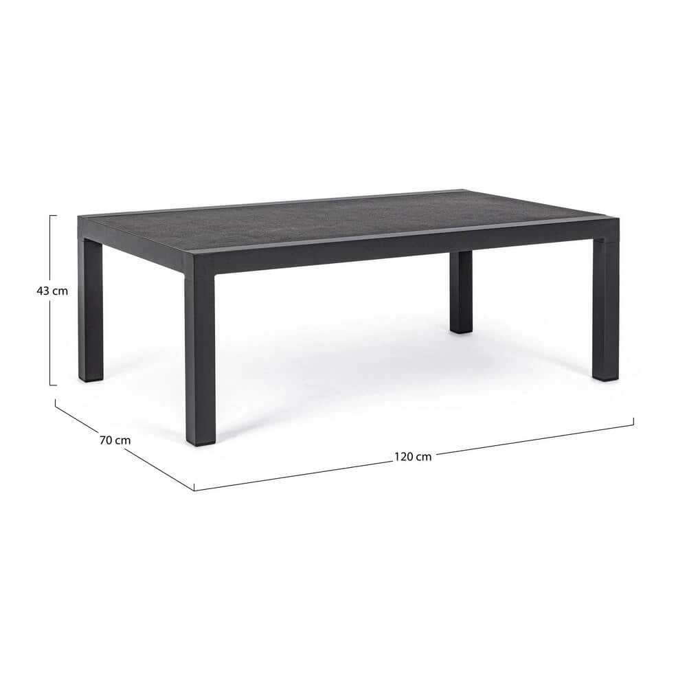 Tavolino da Giardino in Alluminio con Piano in Ceramica 120x70 - BREEZE