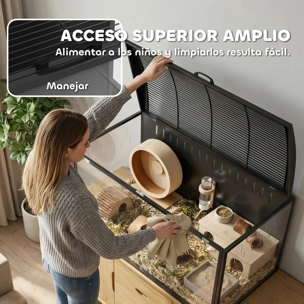 Gabbia per Criceti Grande 105x51x53 cm ¨C zephmum ¨C Nero