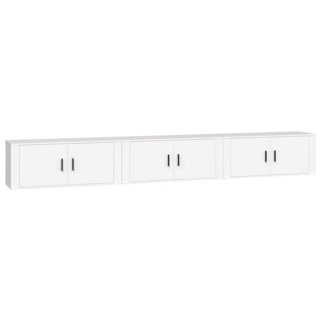 Mobili Porta TV a Parete 3 pz Bianco 100x34,5x40 cm 3188374