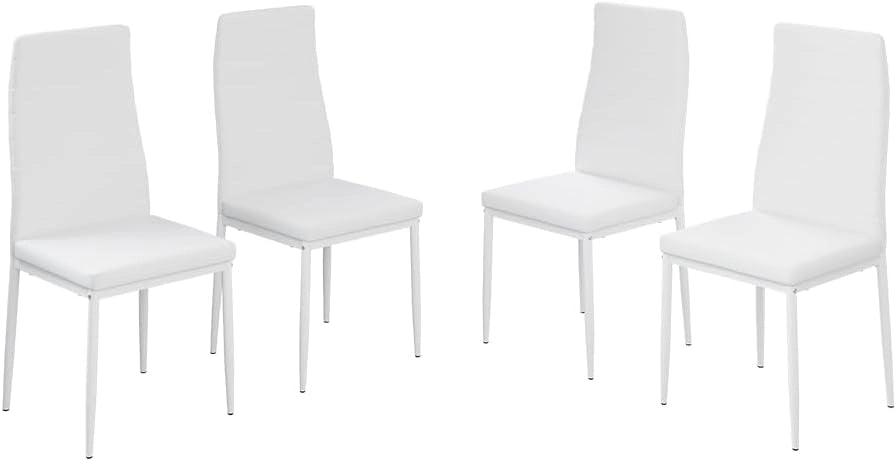 Sedia da sala da pranzo Grand, Bianco, 42.5 x 48 cm Set di 4, per l’utilizzo come set da pranzo in cucina o sala da pranzo
