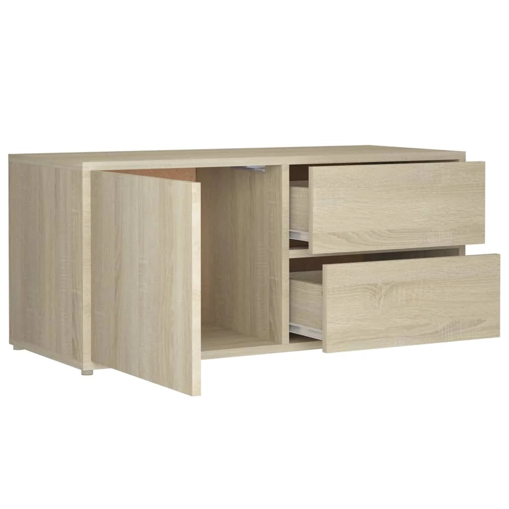 Mobile TV multimediale mensola TV credenza TV sala da pranzo soggiorno camera da letto rovere Sonoma 80 x 34 x 36 cm legno ingegnerizzato marrone 02_0027538