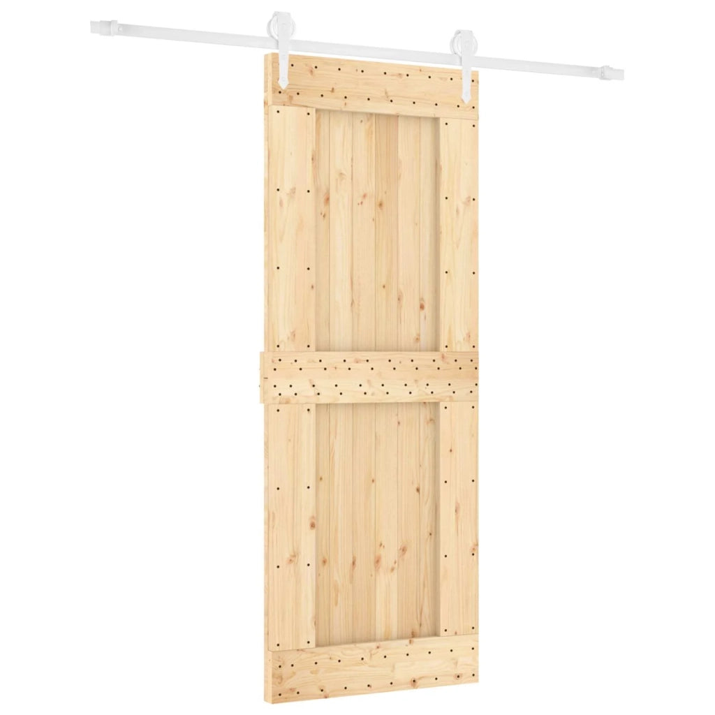 Porta scorrevole Naturale e Bianco 80 x 210 cm 3445183