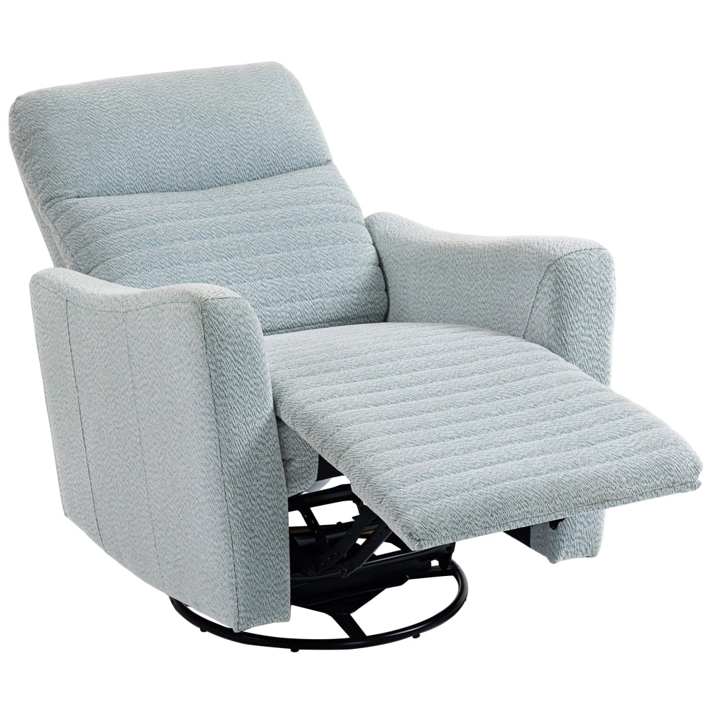 Poltrona Relax Reclinabile ¨C Xylo ¨C Tessuto Grigio-Blu con Poggiapiedi Girevole 360¡ã