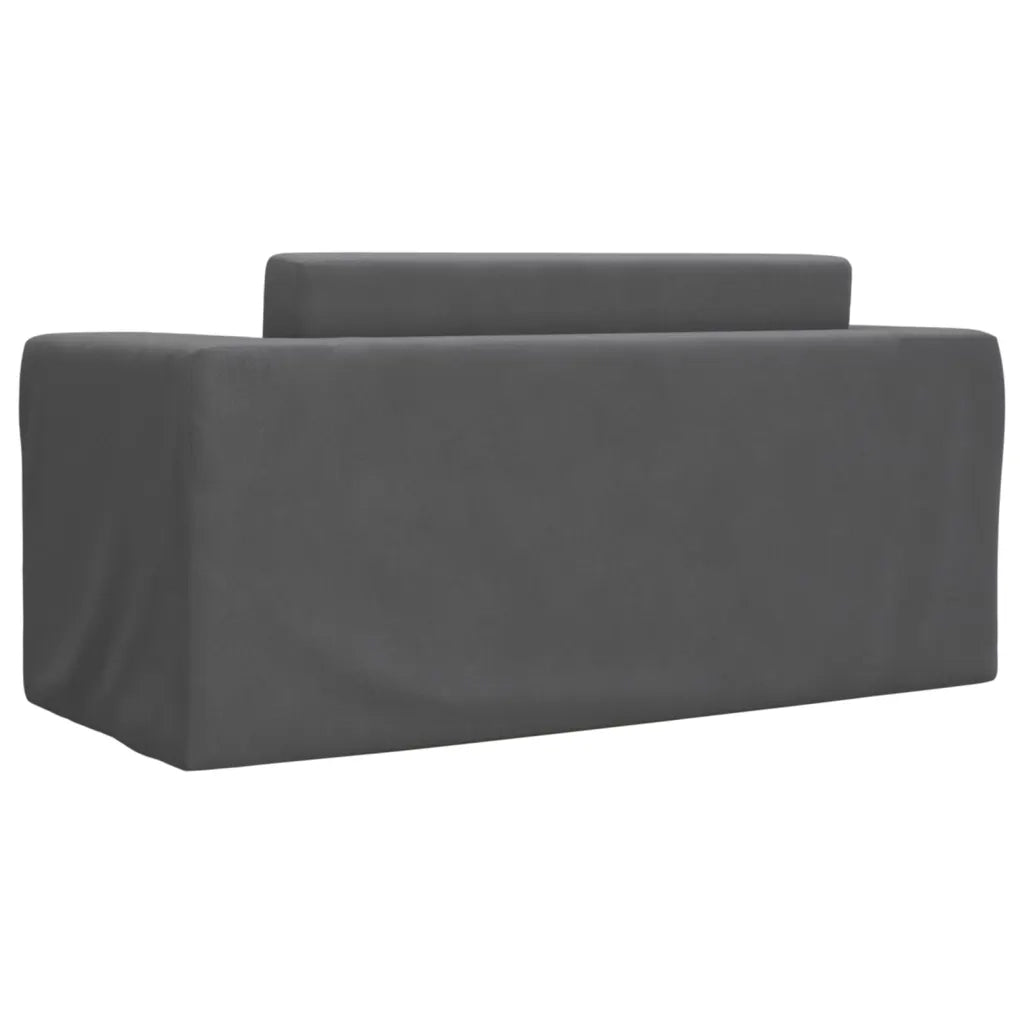 Divano Letto per Bambini a 2 Posti Antracite in Morbido Peluche 357036