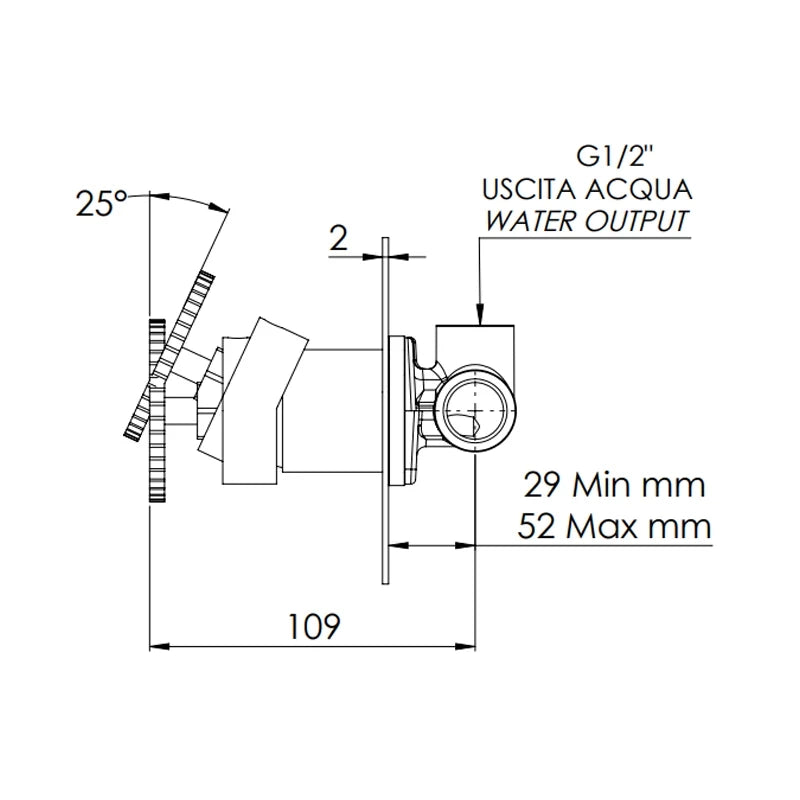 Miscelatore a incasso per vasca o doccia su piastra tonda ultra-piatta - serie Chrono