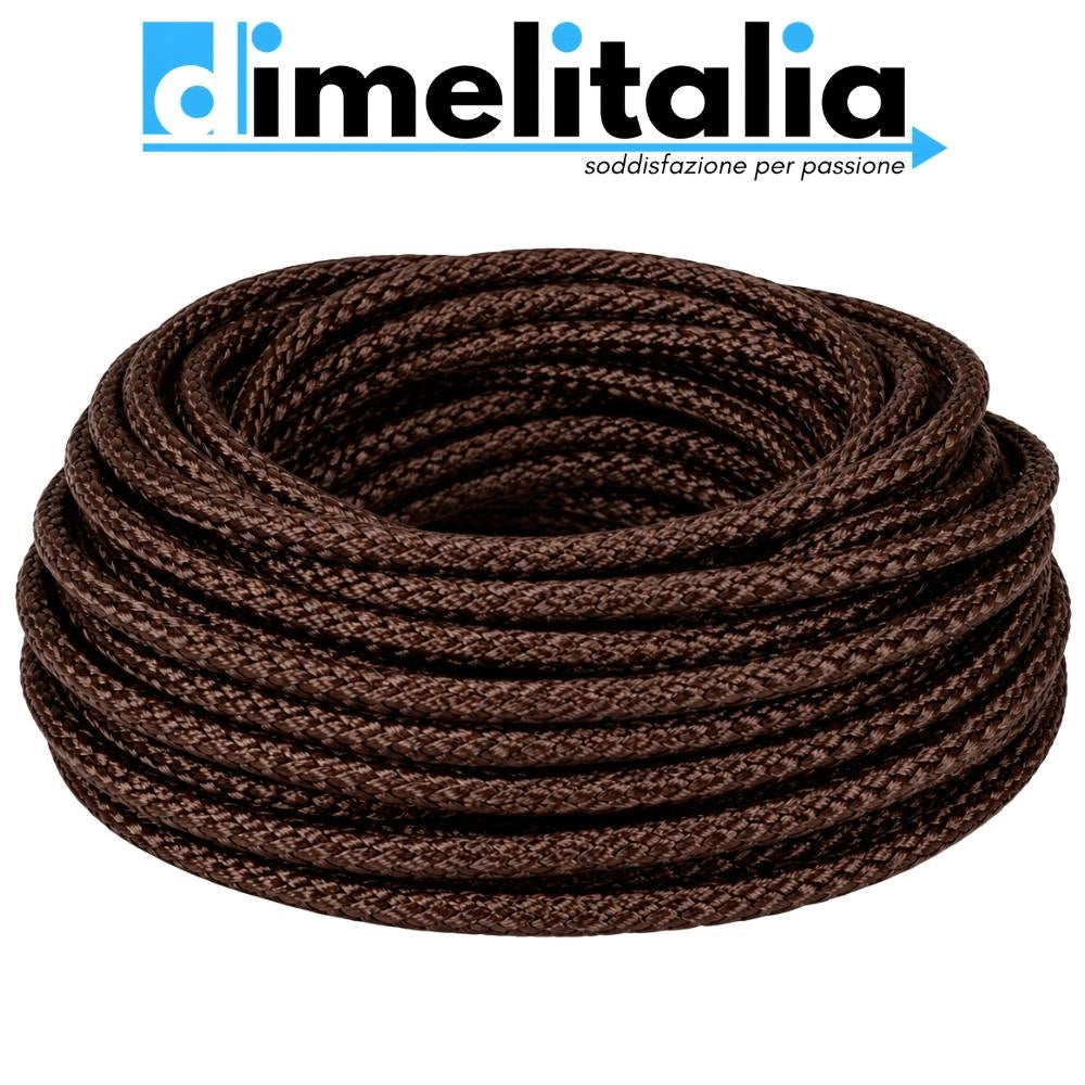 Cavo elettrico intrecciato in tessuto marrone per impianti a vista *** lunghezza metri 50, sezione conduttore 3x1,5mm...
