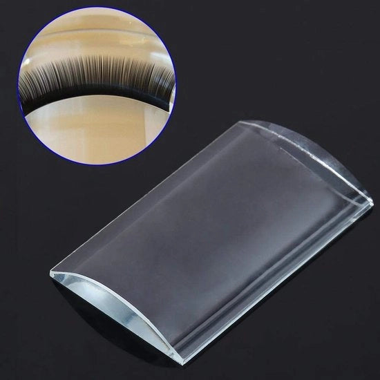 Cuscino per cura delle ciglia - Forma curva - Applicatore falso ciglia - Cuscino per applicazione ciglia - Riciclabile - 8x5 cm - Vetro trasparente