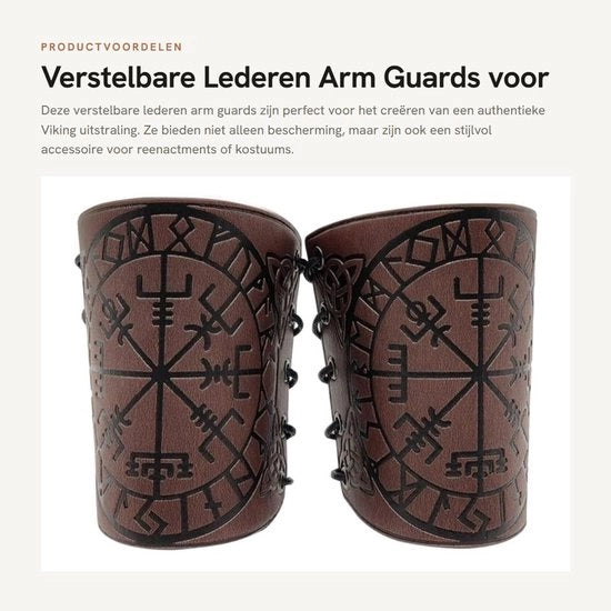 Guardia per braccio in pelle flessibile per look Viking