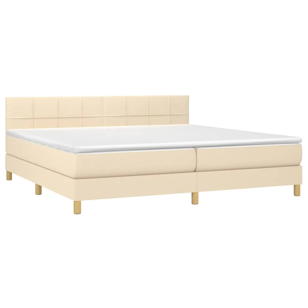 Giroletto a Molle con Materasso Crema 200x200 cm in Tessuto 3140646