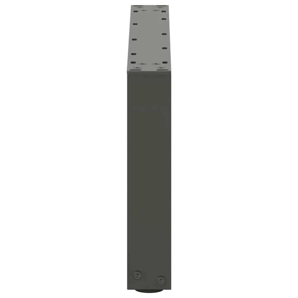 Set di 2 gambe per tavolino a forma di U 60 x 31 cm con piedini regolabili design moderno in acciaio antracite 02_0057382