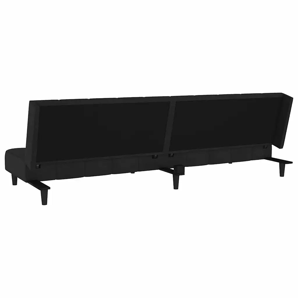 Divano Letto a 2 Posti Nero in Velluto 375769