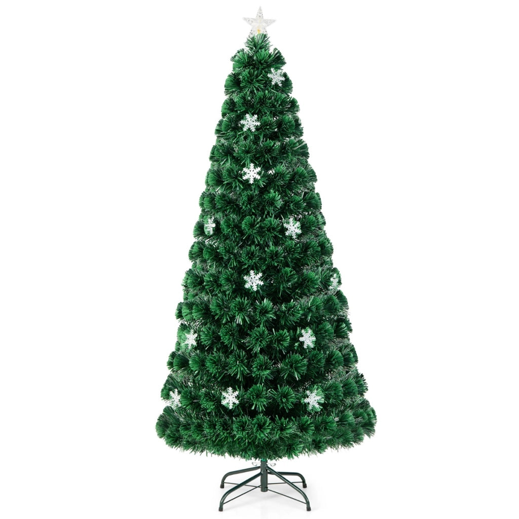 180cm Albero di natale illuminato con 28 led Albero di abete artificiale con fibra ottica cambia colore-Alberi di Natale