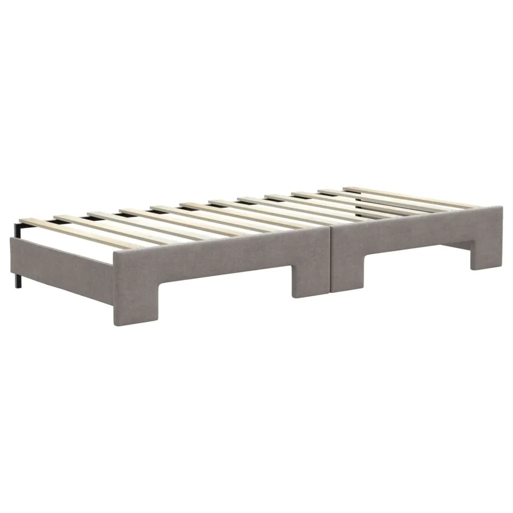 Divano Letto Estraibile con Cassetti Tortora 90x200 cm Tessuto