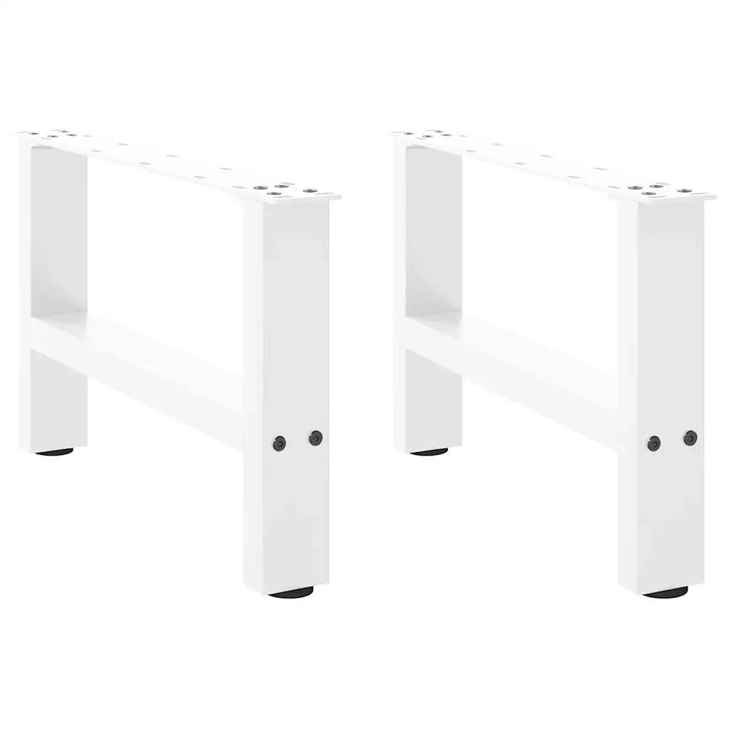 Gambe per Tavolino da Caff¨¨ Bianche 2 pz-Set di 2 Gamba per Tavolo 50x(30-31) cm Acciaio