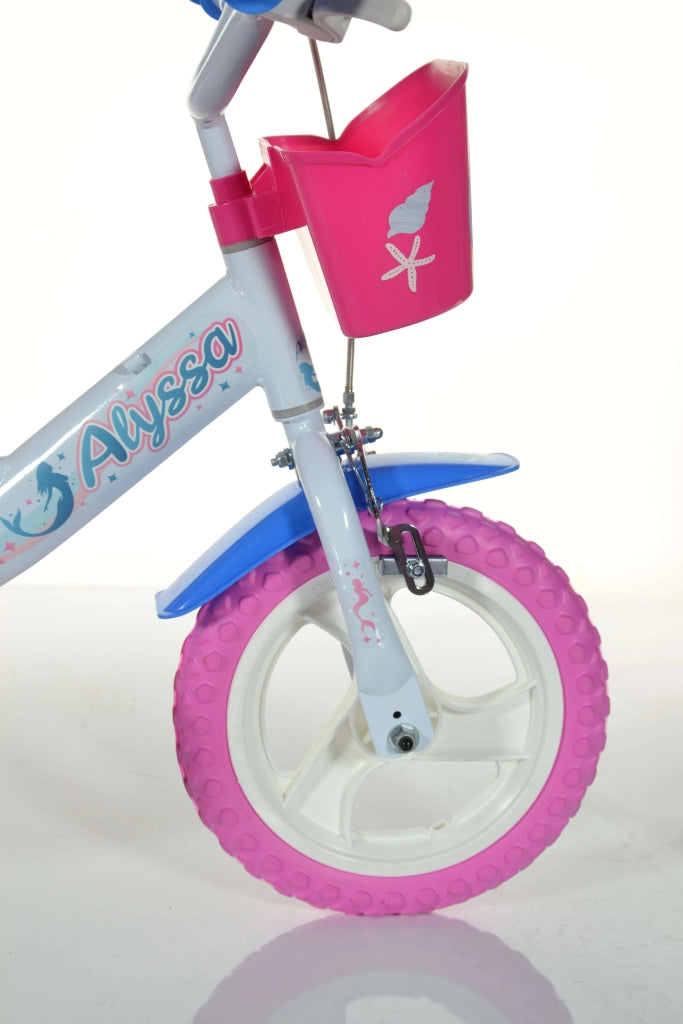 SIRENETTA ALYSSA 12", bicicletta per bambini, adatta a bambini tra i 3 e i 5 anni, per altezza tra 85 e 105 cm, cestino,