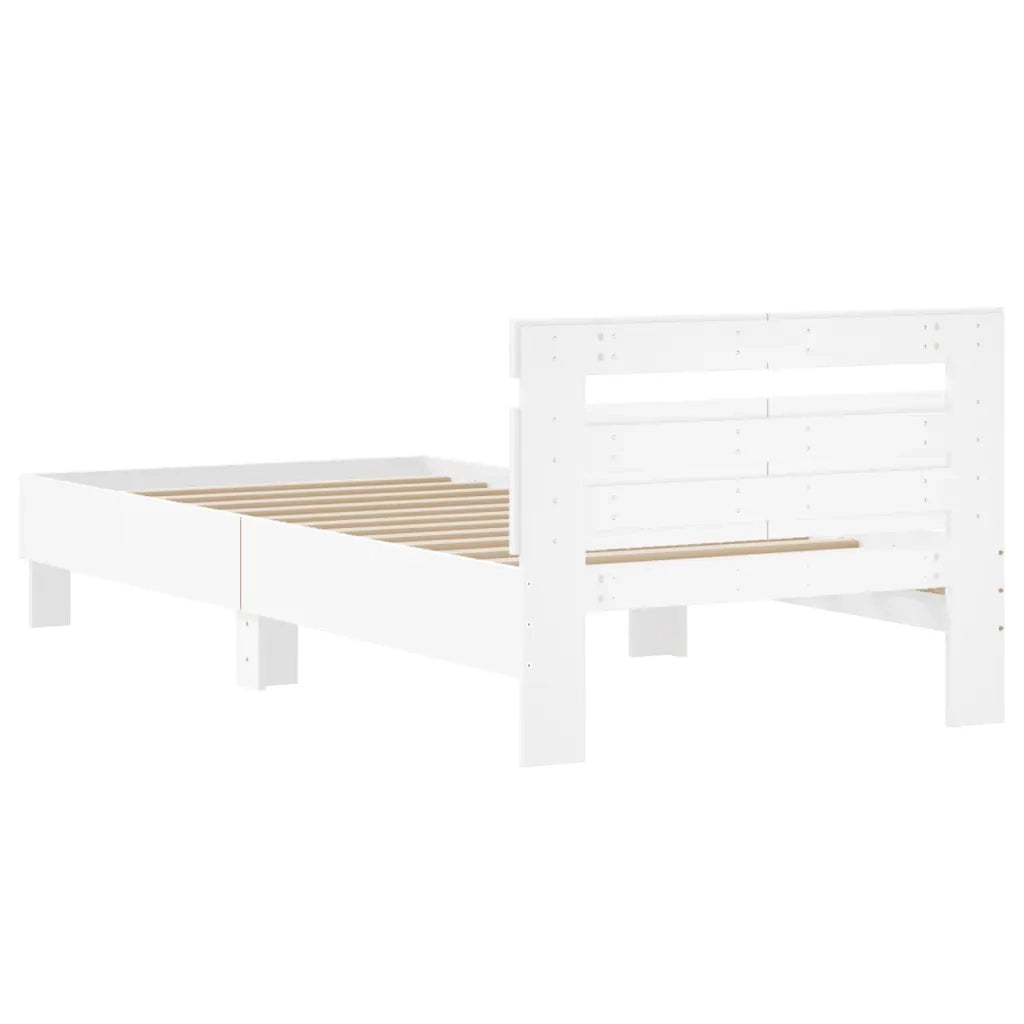 Giroletto con Testiera Bianco 100x200 cm in Legno Multistrato 838526