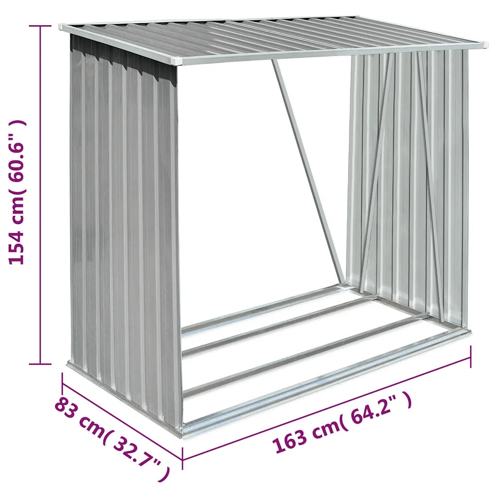 Capannone da Giardino in Acciaio Zincato Grigio 163x83x154 cm 44959